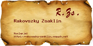 Rakovszky Zsaklin névjegykártya